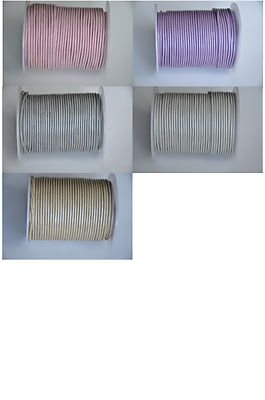 100 % echtes rundes Lederband - 1,1,5,2,3,4,5 MM PASTELLFARBEN String Spitze Tanga HQ