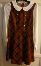 Tartan plaid red dress. Sz XS nwt