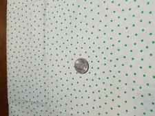 1 Yard Signature Classics  By Oakhurst Textiles  Whitew/green Dots
