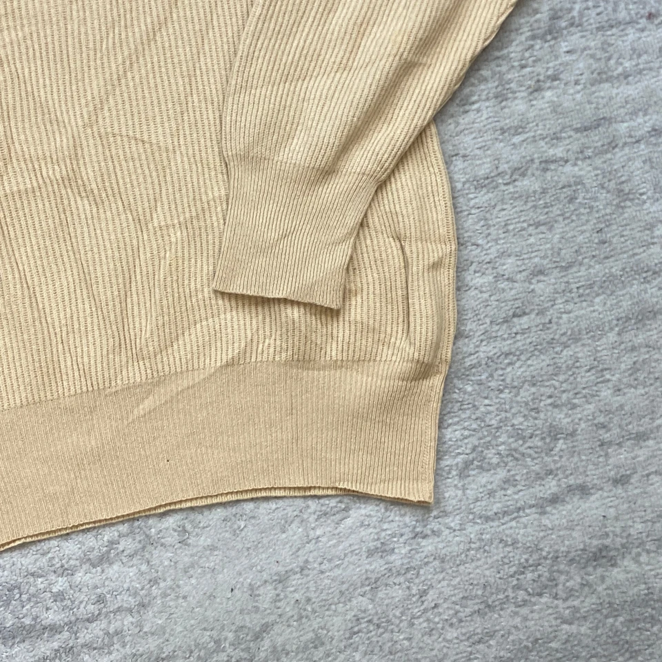 Antigo Suéter Allen Solly Cashmere Grande Bege Bronzeado Casual Preppy Ao Ar Livre Masculino Anos 90 - Imagem 2 de 4