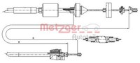 Metzger 10.2843 Seilzug, KupplungsbetäTigung FüR Renault