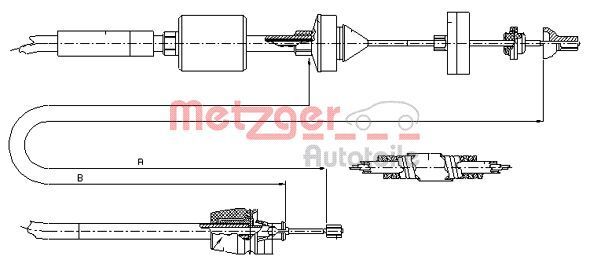 Metzger 10.2843 Seilzug, KupplungsbetäTigung FüR Renault-image