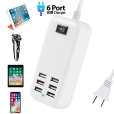 6 Ports USB Charger Hub Desktop US Plug AC Power Wall Travel Charging Adapter US