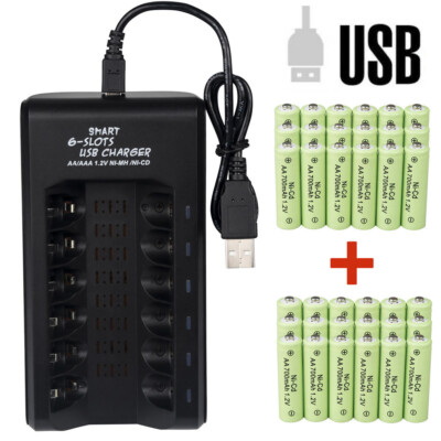 Lot 700mAh AA Rechargeable Battery NiCd 1.2V for Garden Solar Ni-Cd Light Torch