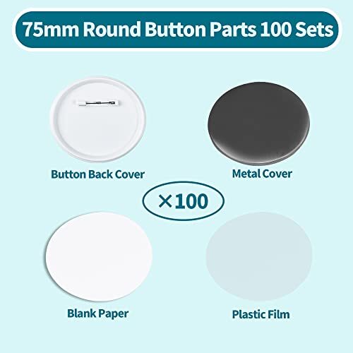 100 stuks 75 mm lege knop badge button badge onderdelen set