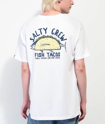 NWT SALTY CREW FISH TACO LOS CABOS WHITE TEE SZ-XL