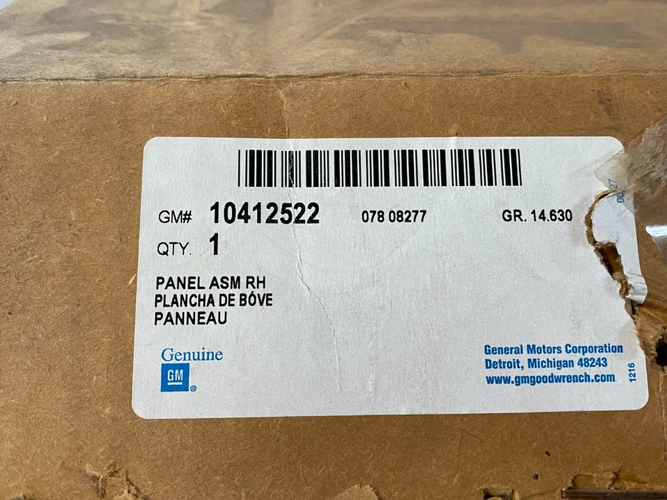 GM OEM NOS 10412522 acabamento capuz cinza painel lateral destro 1997-2004 silhueta Oldsmobile - Imagem 2 de 4
