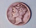 1930 Mercury Head Silver Dime  FINE ~ **112-5