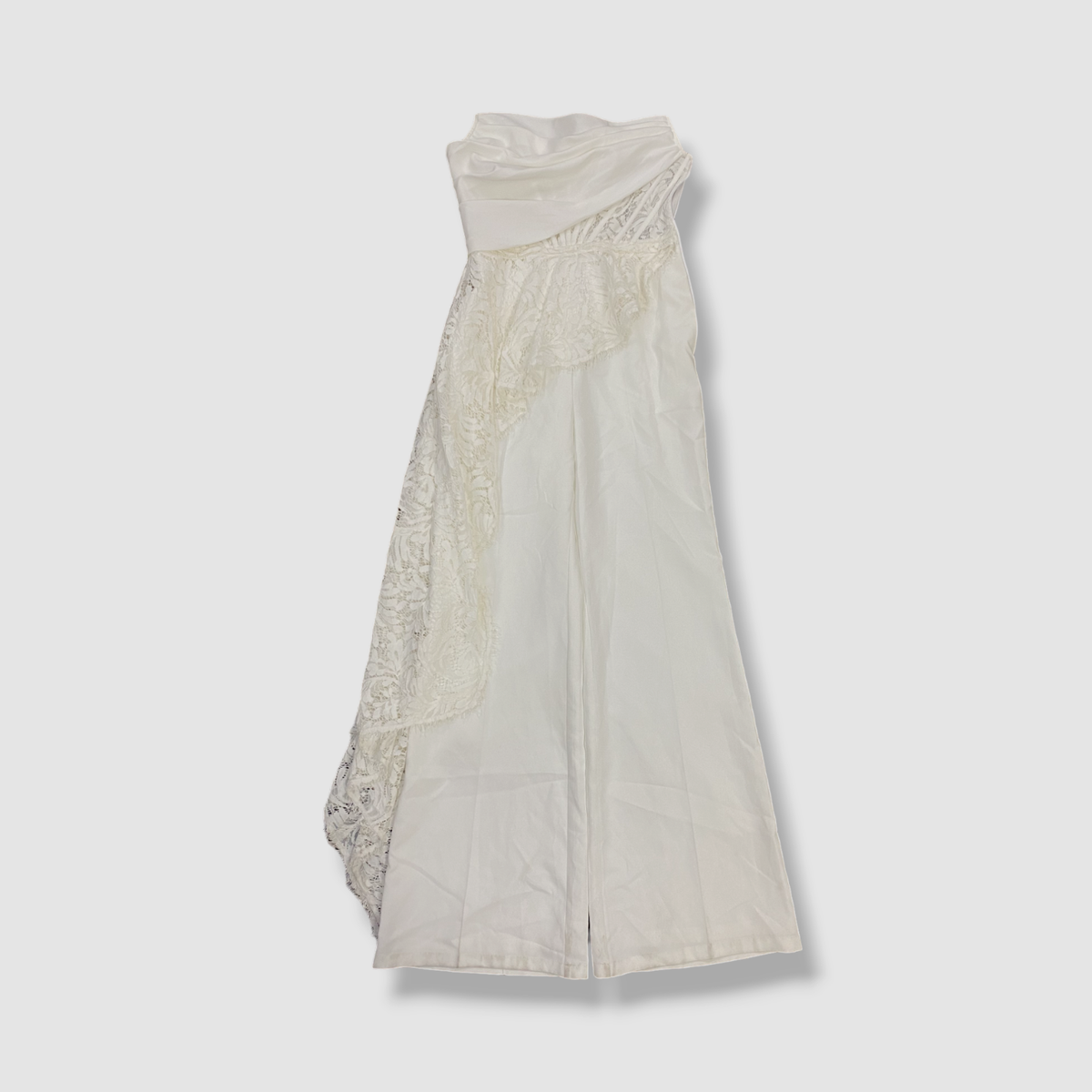 David Jones Leo LIN Cameron Draped Jumpsuit in Snow, Size 10 AU