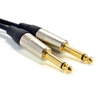 5 m GOLD Mono 6,35 mm 1/4 Zoll Klinkenstecker Gitarre/Amp/Instrument Kabel Kabel Leitung [007929