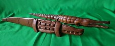 Two Vintage Wooden Hand Carved Crocodile Alligator 38- 40cm