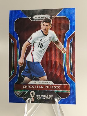2022 Prizm FIFA World Cup Qatar Christian Pulisic  /199 Blue Wave Prizm #201
