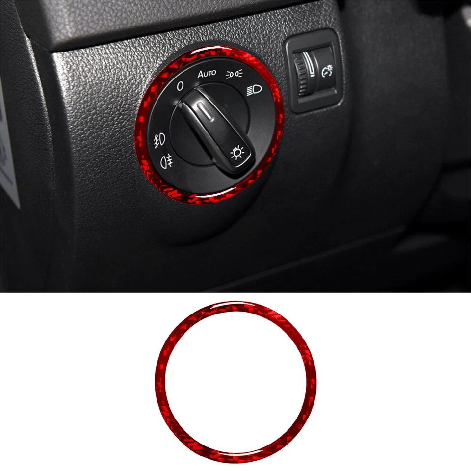 Kit de cubierta interior completo de fibra de carbono rojo 31 piezas para Volkswagen Tiguan Foto 2 de 4