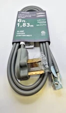 Equator 3-Wire/Prong Dryer Cord NEMA 10-30 Plug 6 ft. 1,83m 30 AMP DPC 2203G