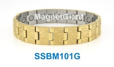 Magnetic Gold Men's  Women's stainless steel link bracelet 5000 Gauss 316L