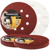 50X Schleifpapier 150Mm Klett P40 Schleifscheiben SchleifbläTter Schmirgelpapier