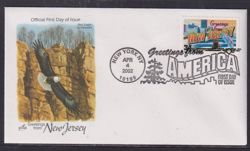U.S.A "Artcraft" 2002 New Jersey State Greetings First Day Cover