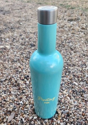 Brumate Winesulator ''Pivoting Fox'' Tv Show Large Shimmer Teal Bottle 25oz