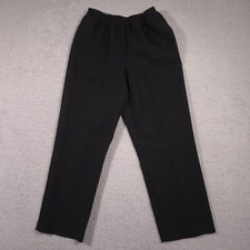 Alfred Dunner Pants Womens 14 Black Pull On Elastic Waist Slacks Polyester