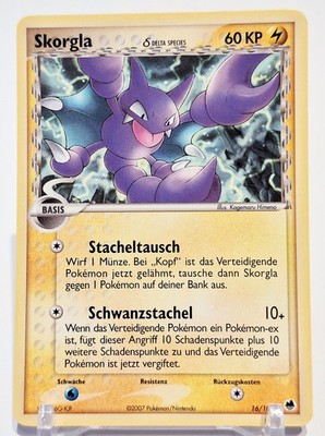 Pokemon Karte Skorgla Gligar Delta Species 16/101 EX Dragon Frontier Rare - EX