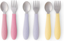 Kids Silverware with Silicone Handle  Childrens Safe Flatware  Toddler Utensil