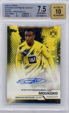 2020-21 Topps BVB Team Set Youssoufa Moukoko RC Auto Black /10 BGS 10 Auto
