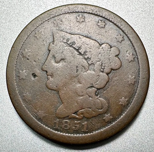 1851-P Half Cent — photo from the most recent tracked eBay sale