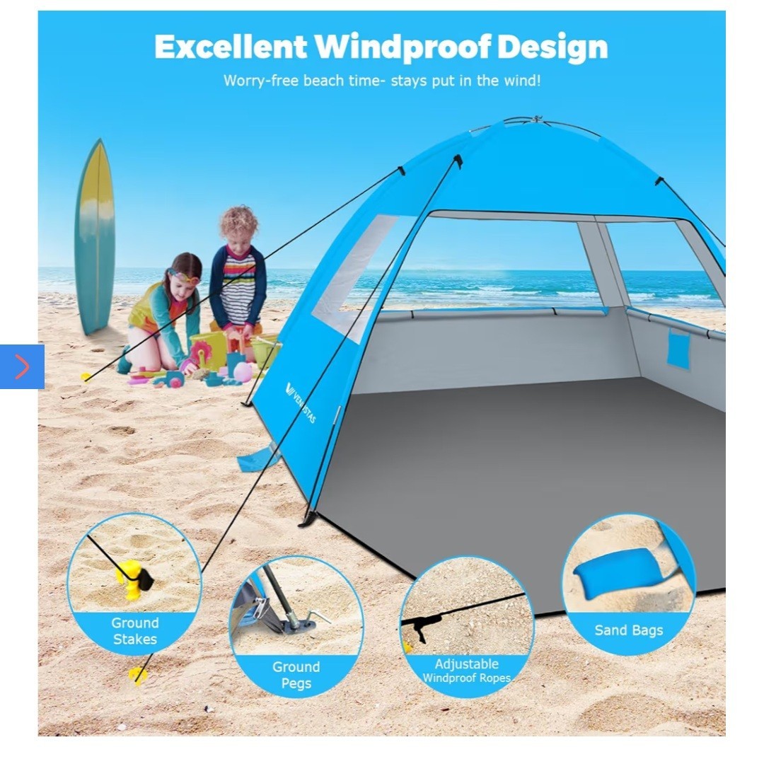 Venustas Outdoor Beach Tent Portable Sun Shelter w/ Carry Bag 