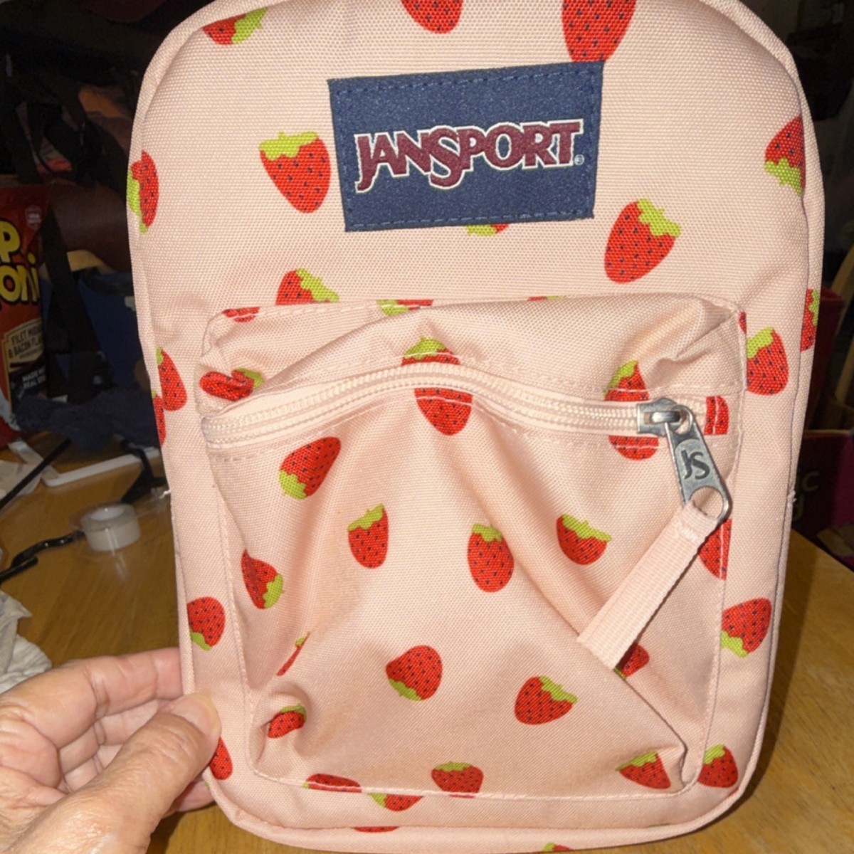 JanSport Big Break Strawberry Lunch Box Recycled Zip Lid With