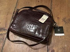 NEW - Vintage Filene's Valerie Stevens Crocodile-Embossed Leather Handbag 1980 