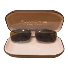 Polar Optics Polarized Clip On Expandable Sunglasses With Clam Shell Hard Case