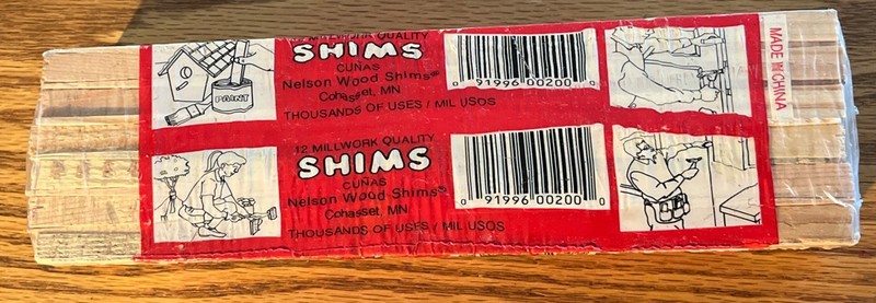 Package of 12 Nelson Wood Shims, 8" BNIP Factory Sealed MADE IN USA