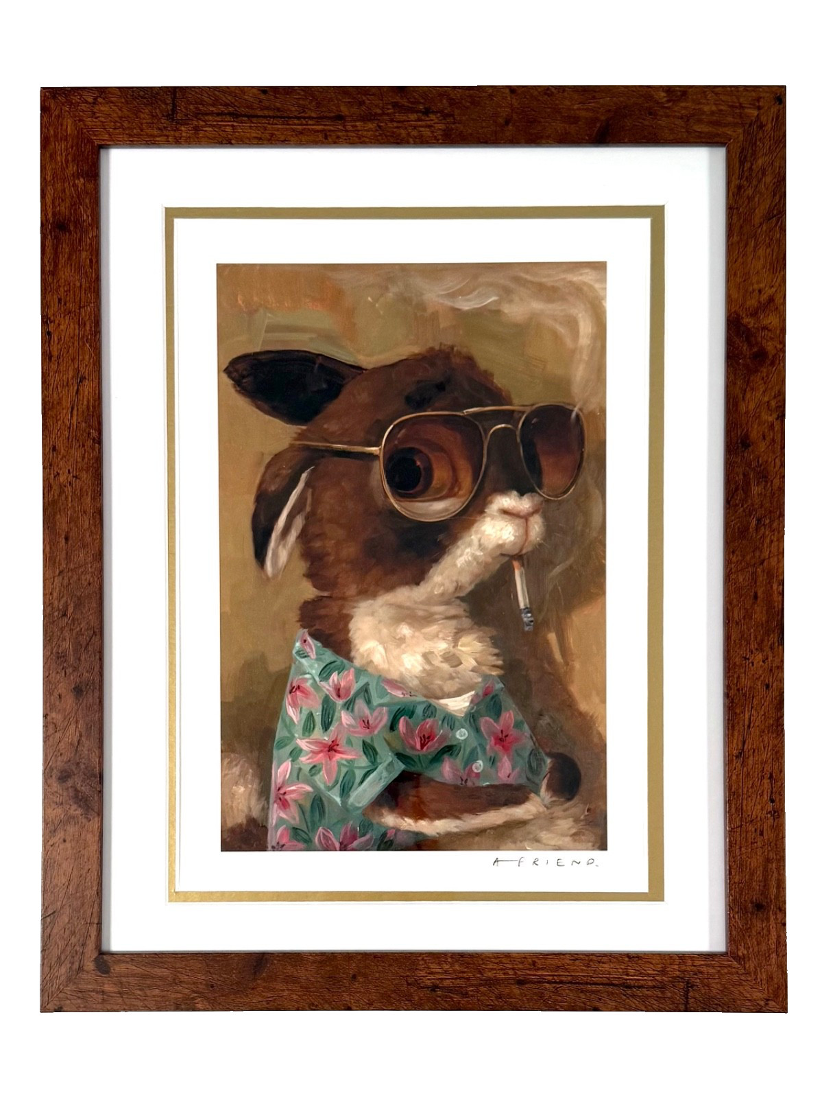 A. Friend -Bad Bunny- Limited Animal Art Print - Framed
