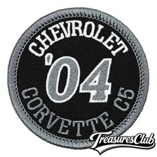 2004 Chevrolet Corvette C5 Embroidered Patch Black/Dark Gray Iron-On Sew-On Hat