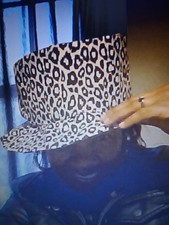 Statement Hat SPRING Black  White Leopard Print