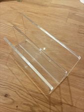 VINTAGE Kartenhalter Läufer Acryl Schreibtisch Büro Plexiglas Acrylglas 2 Fächer