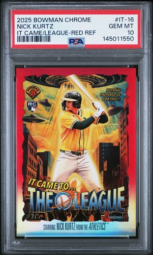 Nick Kurtz [Red Refractor] #IT-16 2025 Bowman Chrome It Came to the League card