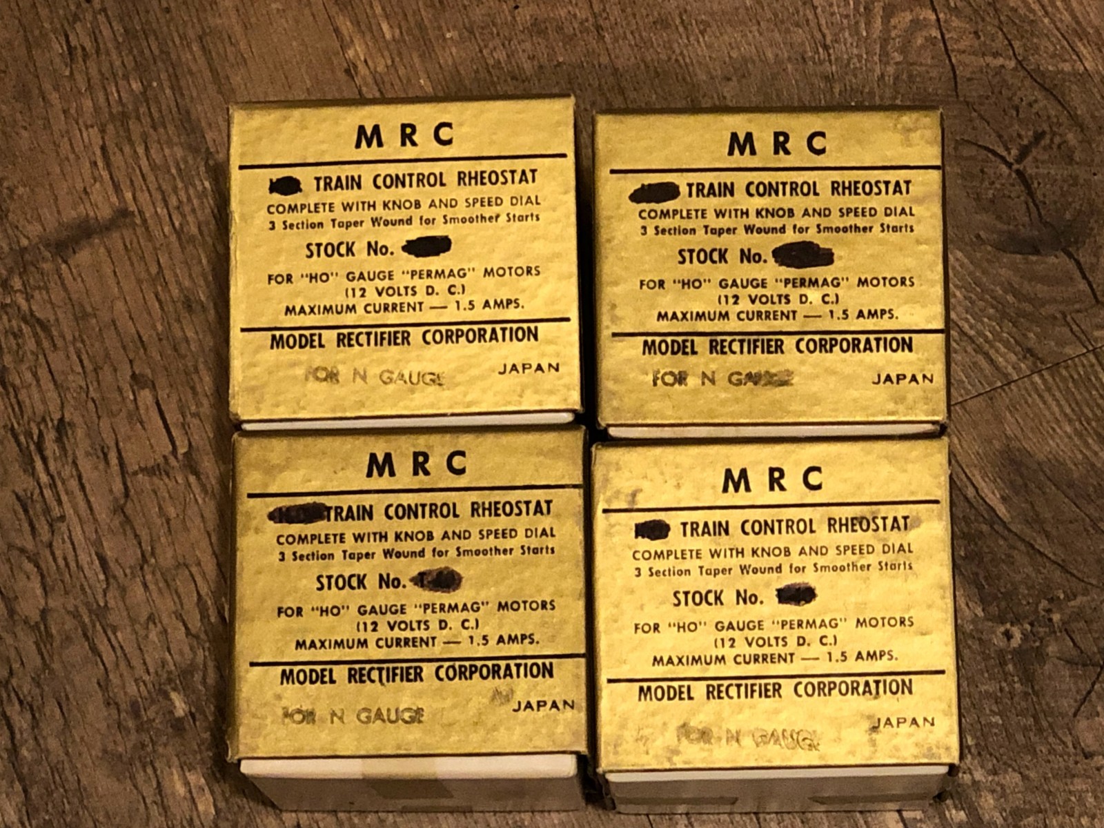 Lot of 4 MRC Train Control Rheostat N Gauge w/ 2 Voltmeters & 2 Ammeters