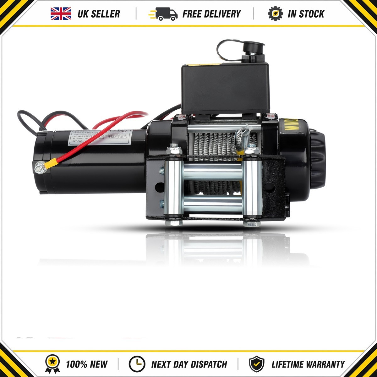 12V 4500lb/2041kg Car Electric Winch Fiber Rope With 2 Wireless Remote Controls - Image 11
