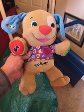 Fisher Price Tummy Talking Dog Interactive Educational Learning ABC Stuffed Toy