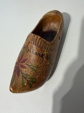 Old Vintage Dutch Wooden Shoe Hand Carved Clogs Holland Souvenir 9  