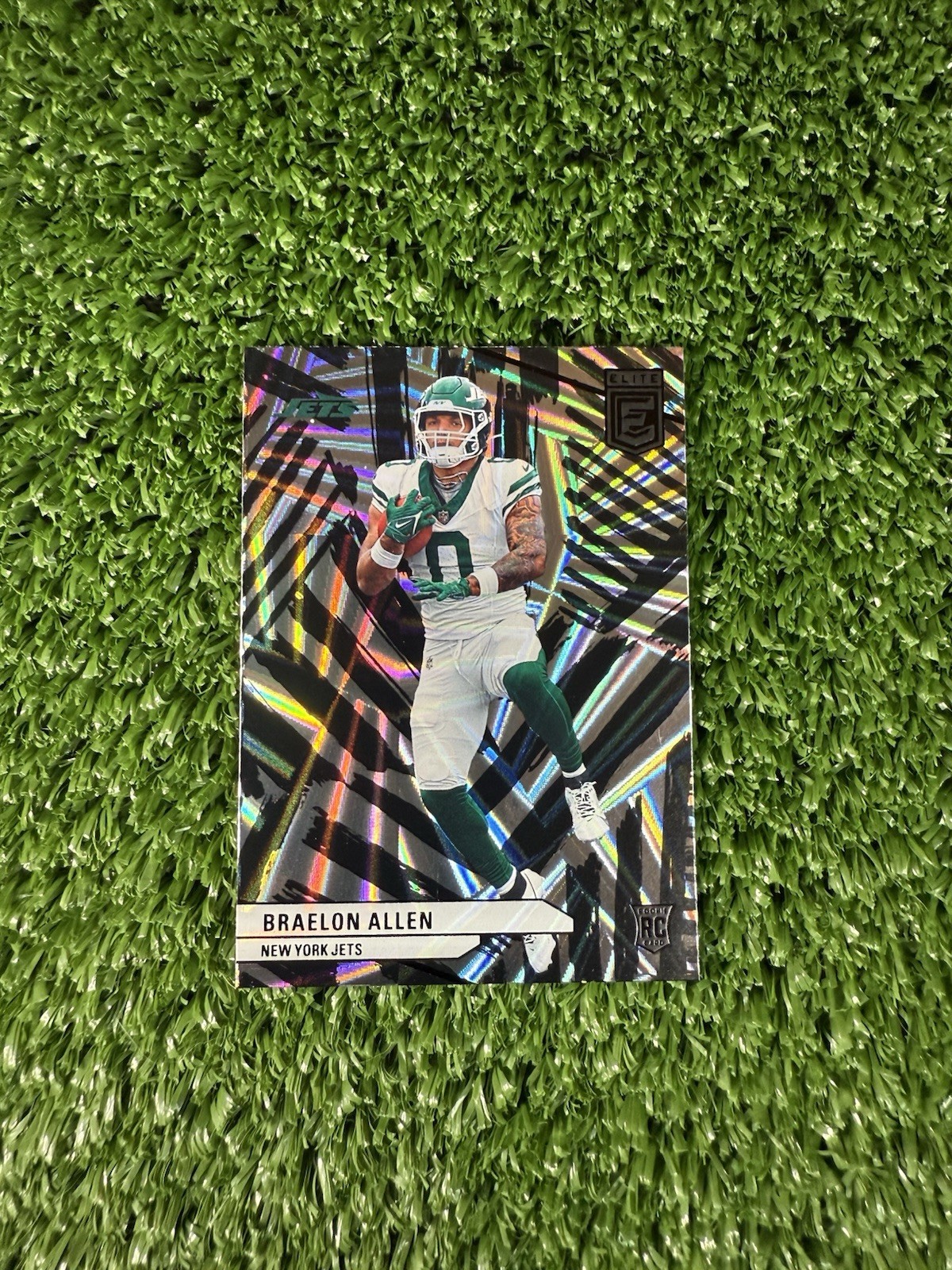 2024 Donruss Elite Braelon Allen Razzle Dazzle Card SSP Jets Case Hit RC Rookie