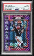 2021 Panini Prizm New Recruits Purple Power 28/49 Ja'Marr Chase #NR-7 PSA 8 09if