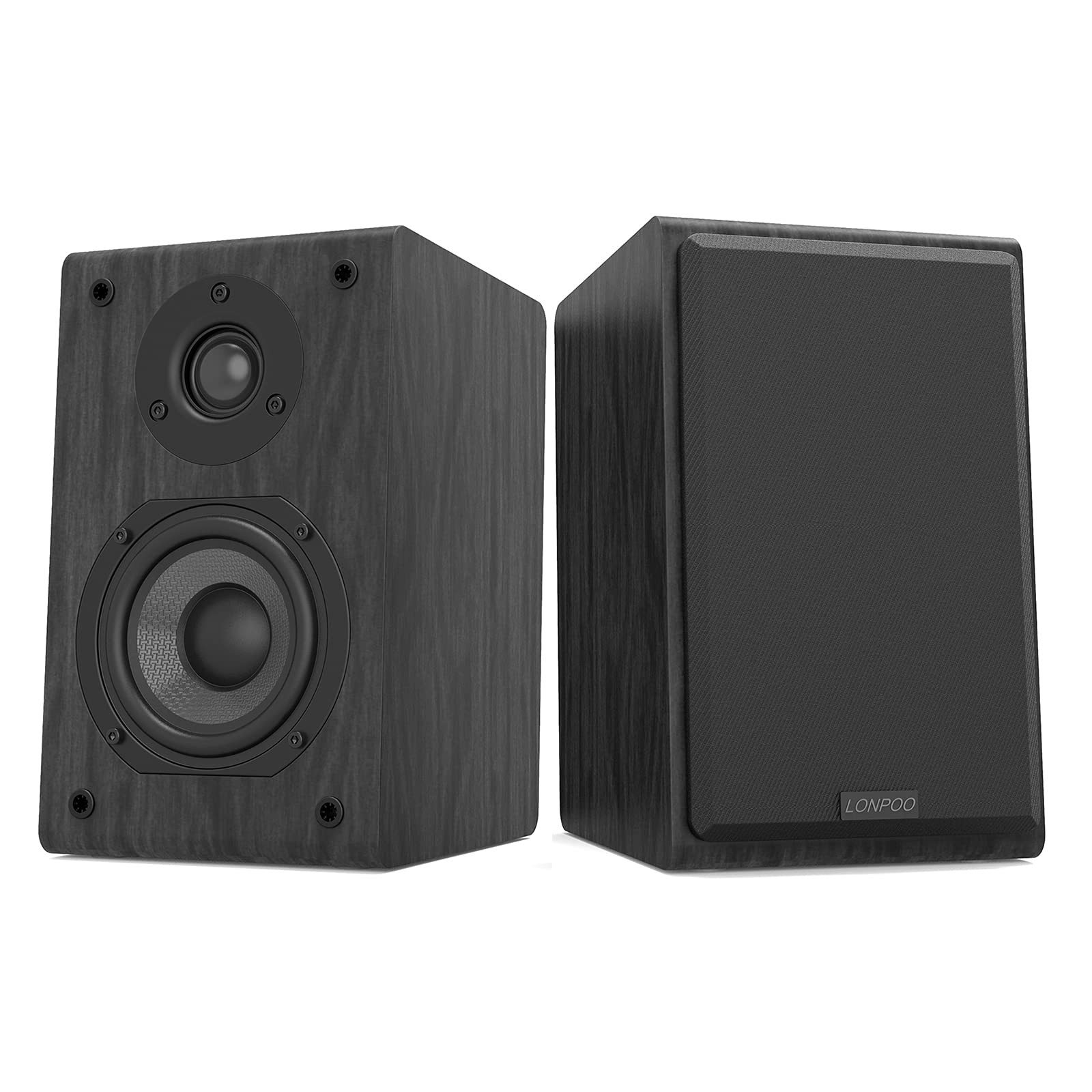 Coppia Diffusori 2 Vie LONPOO LP42 Diffusore da Scaffale 75Wx2 4-8Ohm (Nero)
