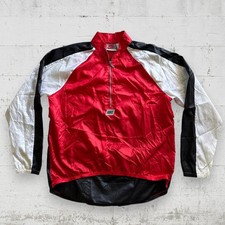 Vintage 80s Nike Gray Tag Red Black Colorblock Windbreaker Pullover Jacket XL