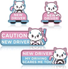 4pcs Cartoon Cat Student Driver Car Magnets   Cute Small, Multi Color