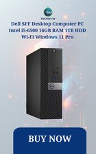 Dell SFF Desktop Computer PC Intel i5-6500 16GB RAM 1TB HDD Wi-Fi Windows 11 Pro