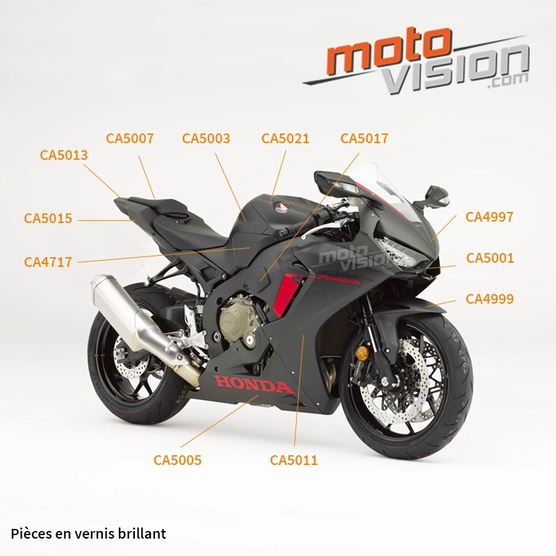 Garde-boue carbone mat pour Honda CBR1000RR 2008-2011 en trame taffetas