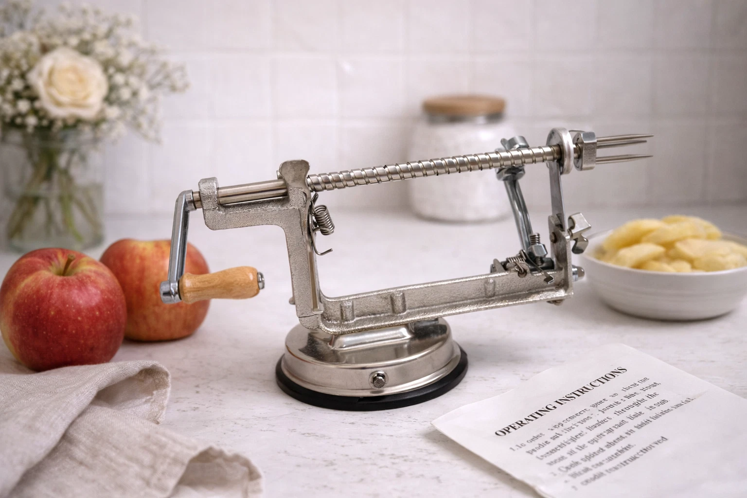 VillaWare Manual Apple Peeler/Corer/Slicer Silver Metal Model 346 MPN 346