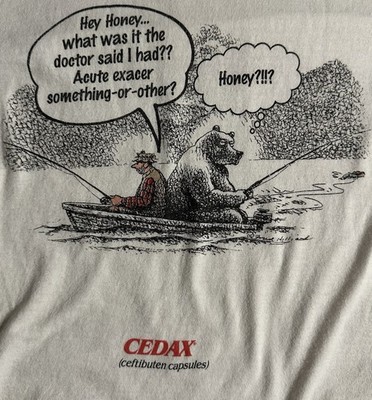 Vintage Cedax (ceftibuten) RX Drug Pharma Promo 90s Dark Humor Cartoon Men s XL